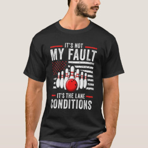 Funny Bowling Player US Flag Bowler Team Bowling L T-shirt