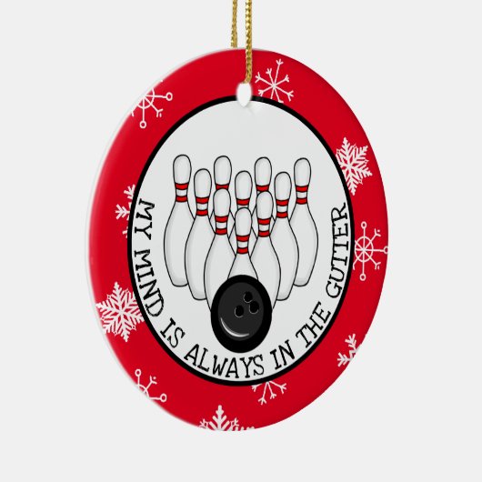 Funny Bowling Pun Kerstmis Keramisch Ornament (Rechts)