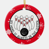 Funny Bowling Pun Kerstmis Keramisch Ornament (Voorkant)