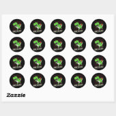 Funny Bowling Pun T-rex Dinosaur Bowlosaurus 1 Ronde Sticker (Vel)