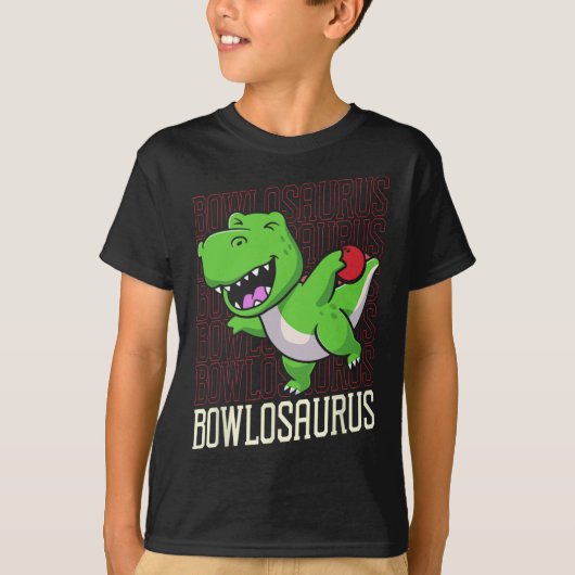 Funny Bowling Pun T-rex Dinosaur Bowlosaurus 1 T-shirt (Voorkant)