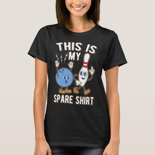 Funny Bowling Quote Dit is mijn Spare T-shirt (Voorkant)