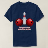 Funny Bowling Shirt Vrouwen denken uit de mond (Design voorkant)
