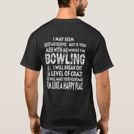 Funny Bowling Shirten Happy Place Bowlers cadeautj T-shirt (Achterkant)