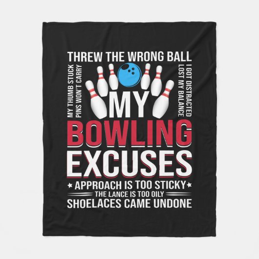 Funny Bowling smoesjes woordkunst Fleece Deken (Voorkant)