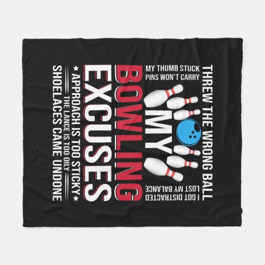 Funny Bowling smoesjes woordkunst Fleece Deken (Voorkant (Horizontaal))