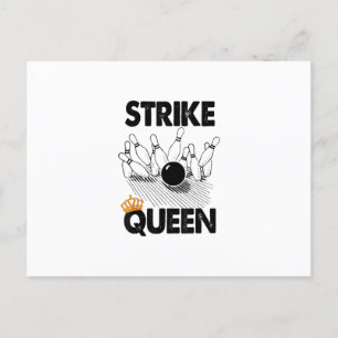 Funny Bowling Strike Queen Tee Shirt Mannen Vrouwe Aankondigingskaart