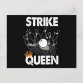 Funny Bowling Strike Queen Tee Shirt Mannen Vrouwe Uitnodiging Briefkaart (Voorkant)