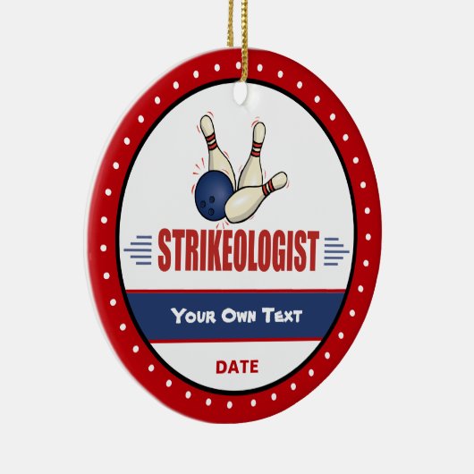 Funny Bowling Strikeoloog Keramisch Ornament (Rechts)