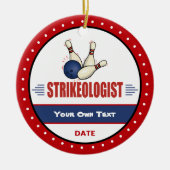 Funny Bowling Strikeoloog Keramisch Ornament (Voorkant)