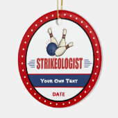 Funny Bowling Strikeoloog Keramisch Ornament (Links)