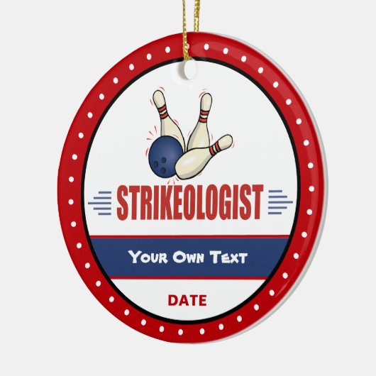 Funny Bowling Strikeoloog Keramisch Ornament (Links)
