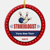 Funny Bowling Strikeoloog Keramisch Ornament (Achterkant)