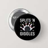 Funny Bowling Team Splits Giggles 1 Ronde Button 5,7 Cm (Voorkant /achterkant)