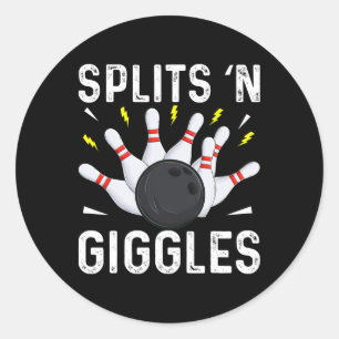 Funny Bowling Team Splits Giggles 1 Ronde Sticker