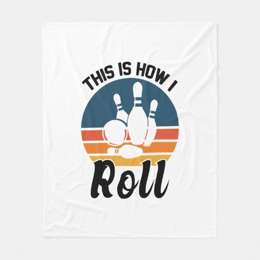 Funny Bowling This Is How I Roll Graphic Fleece Deken (Voorkant)