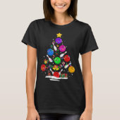 Funny Bowling Ugly Christmas Tree Lights Xmas For  T-shirt (Voorkant)