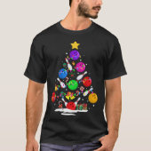 Funny Bowling Ugly Christmas Tree Lights Xmas For T-shirt (Voorkant)