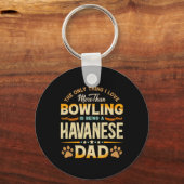 Funny Bowling Vaderdag - Havanezer Dad Dog Love Sleutelhanger (Voorkant)
