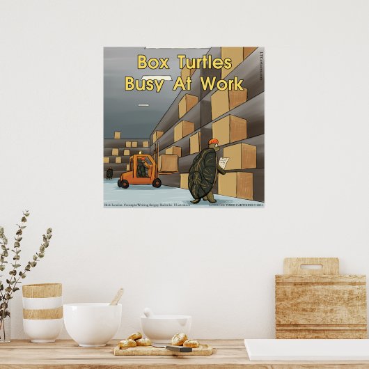 Funny Box Turtle Glossy Poster (Keuken)