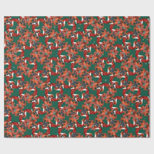 Funny Boxer Breed Kerstpatroon Cadeaupapier (Vlak)