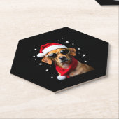 Funny Boxer Dog Christmas Lights Xmas Outfit Pajam Kartonnen Onderzetters (Schuin)