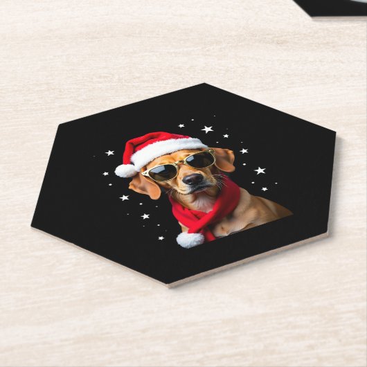 Funny Boxer Dog Christmas Lights Xmas Outfit Pajam Kartonnen Onderzetters (Schuin)