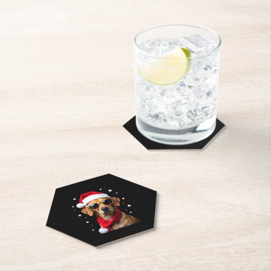 Funny Boxer Dog Christmas Lights Xmas Outfit Pajam Kartonnen Onderzetters (Insitu)