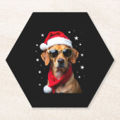 Funny Boxer Dog Christmas Lights Xmas Outfit Pajam Kartonnen Onderzetters (Voorkant)