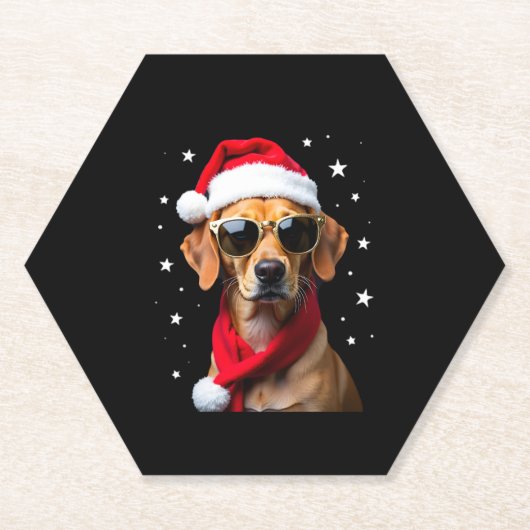 Funny Boxer Dog Christmas Lights Xmas Outfit Pajam Kartonnen Onderzetters (Voorkant)