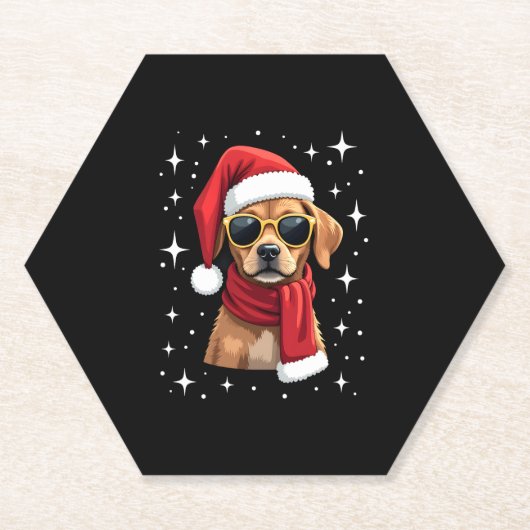 Funny Boxer Dog Christmas Lights Xmas Outfit Pajam Kartonnen Onderzetters (Voorkant)