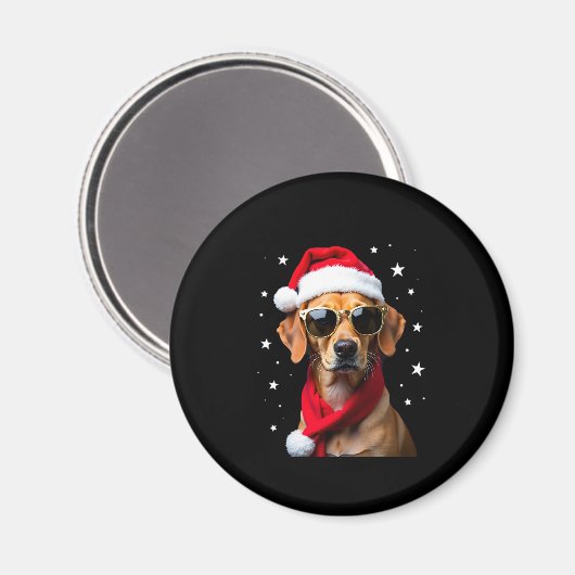 Funny Boxer Dog Christmas Lights Xmas Outfit Pajam Magneet (Voorkant / Achterkant)