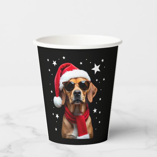 Funny Boxer Dog Christmas Lights Xmas Outfit Pajam Papieren Bekers (Voorkant)