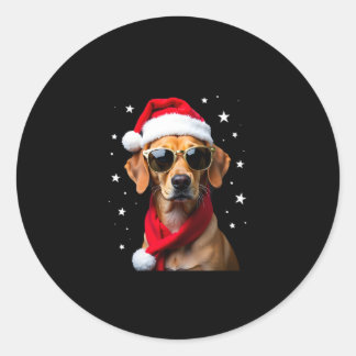Funny Boxer Dog Christmas Lights Xmas Outfit Pajam Ronde Sticker