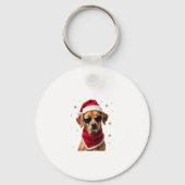 Funny Boxer Dog Christmas Lights Xmas Outfit Pajam Sleutelhanger (Voorkant)