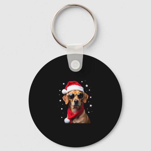 Funny Boxer Dog Christmas Lights Xmas Outfit Pajam Sleutelhanger (Voorkant)