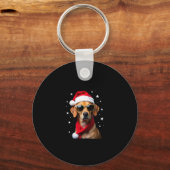 Funny Boxer Dog Christmas Lights Xmas Outfit Pajam Sleutelhanger (Voorkant)