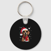 Funny Boxer Dog Christmas Lights Xmas Outfit Pajam Sleutelhanger (Voorkant)