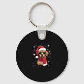 Funny Boxer Dog Christmas Lights Xmas Outfit Pajam Sleutelhanger (Voorkant)