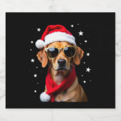 Funny Boxer Dog Christmas Lights Xmas Outfit Pajam Sparkling Wijnetiket (Enkel label)