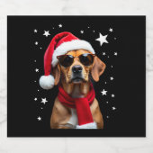 Funny Boxer Dog Christmas Lights Xmas Outfit Pajam Sparkling Wijnetiket (Enkel label)