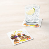 Funny Boxer Dog Happy Hallothanksmas Pet Owner Kartonnen Onderzetters (Insitu)