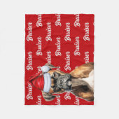 Funny Boxer Dog Name Patterned Kerstmis Fleece Deken (Voorkant)