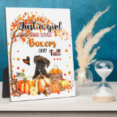 Funny Boxer Dog Pilgrim Pet Herfst Happy Thanksgiv Fotoplaat (Zijkant)