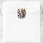 Funny Boxer Dog Ronde Sticker (Tas)