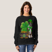 Funny Boxer Dog Shamrock Irish Saint Patrick Da Trui (Voorkant volledig)