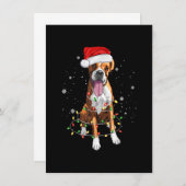 Funny Boxer Dog Tree kerstlampjes Pajama Kaart (Voorkant / Achterkant)