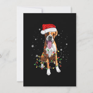 Funny Boxer Dog Tree kerstlampjes Pajama Kaart