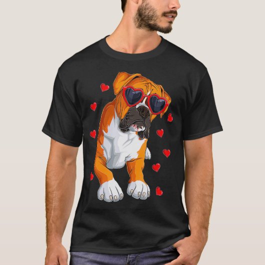Funny Boxer Dog Valentijnsdag Boxer Lover3 T-shirt (Voorkant)
