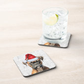 Funny Boxer Dog Wof Word Art Holiday Bier Onderzetter (Rechterzijde)